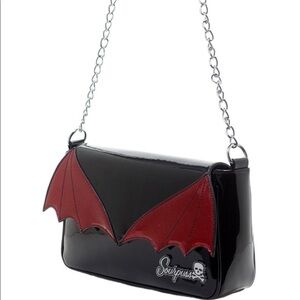 ***ULTRA RARE***Sourpuss Red Glitter Vampire Glampire Batwing Purse Bag BNWT